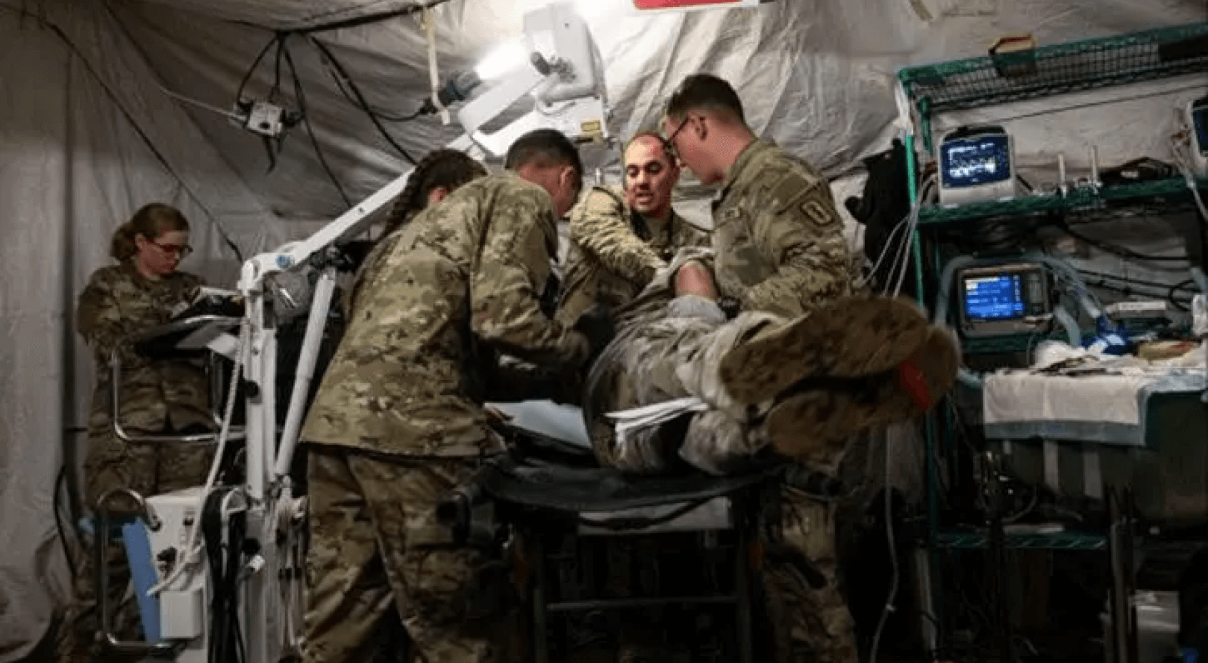 Field team delivering medical support during an operational deployment