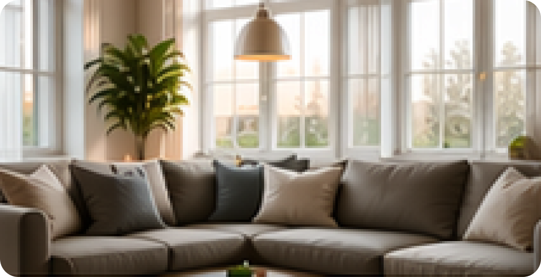 Bright modern living room with comfortable seating